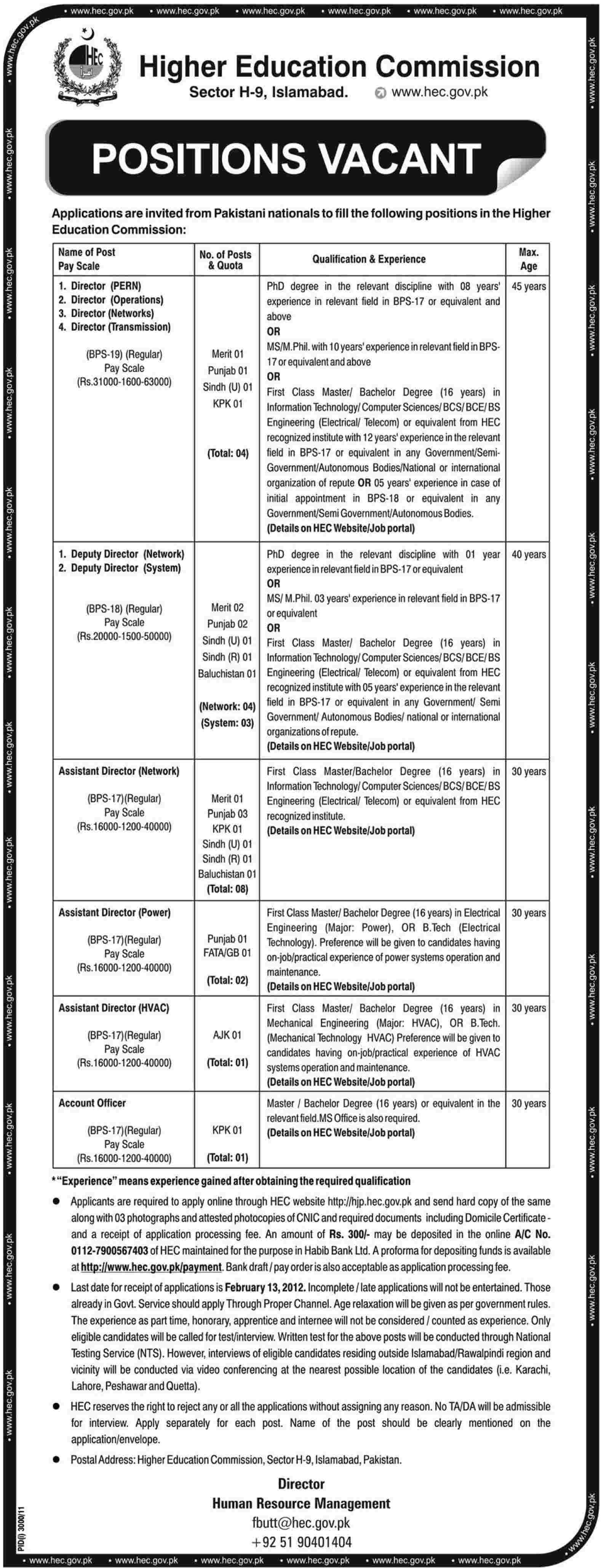 Higher Education Commission Pakistan Jobs Opportunities