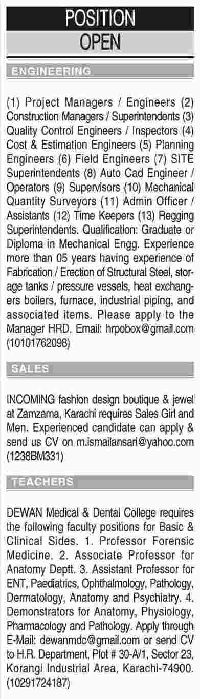 Misc. Jobs in Dawn Classified