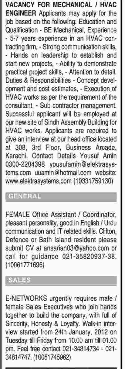 Misc. Jobs in Dawn Classified 2