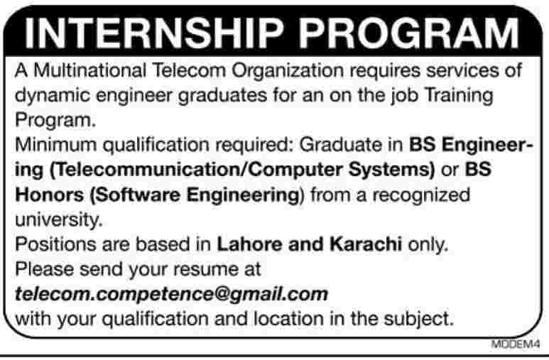 Internship Opportunities in a Multinational Telecom Organization