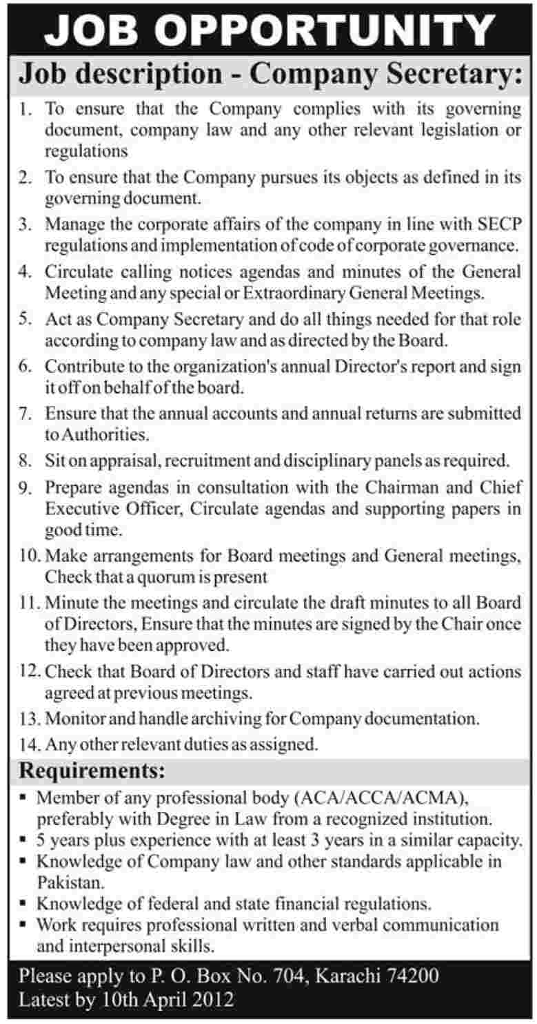 Company Secretary Jobs