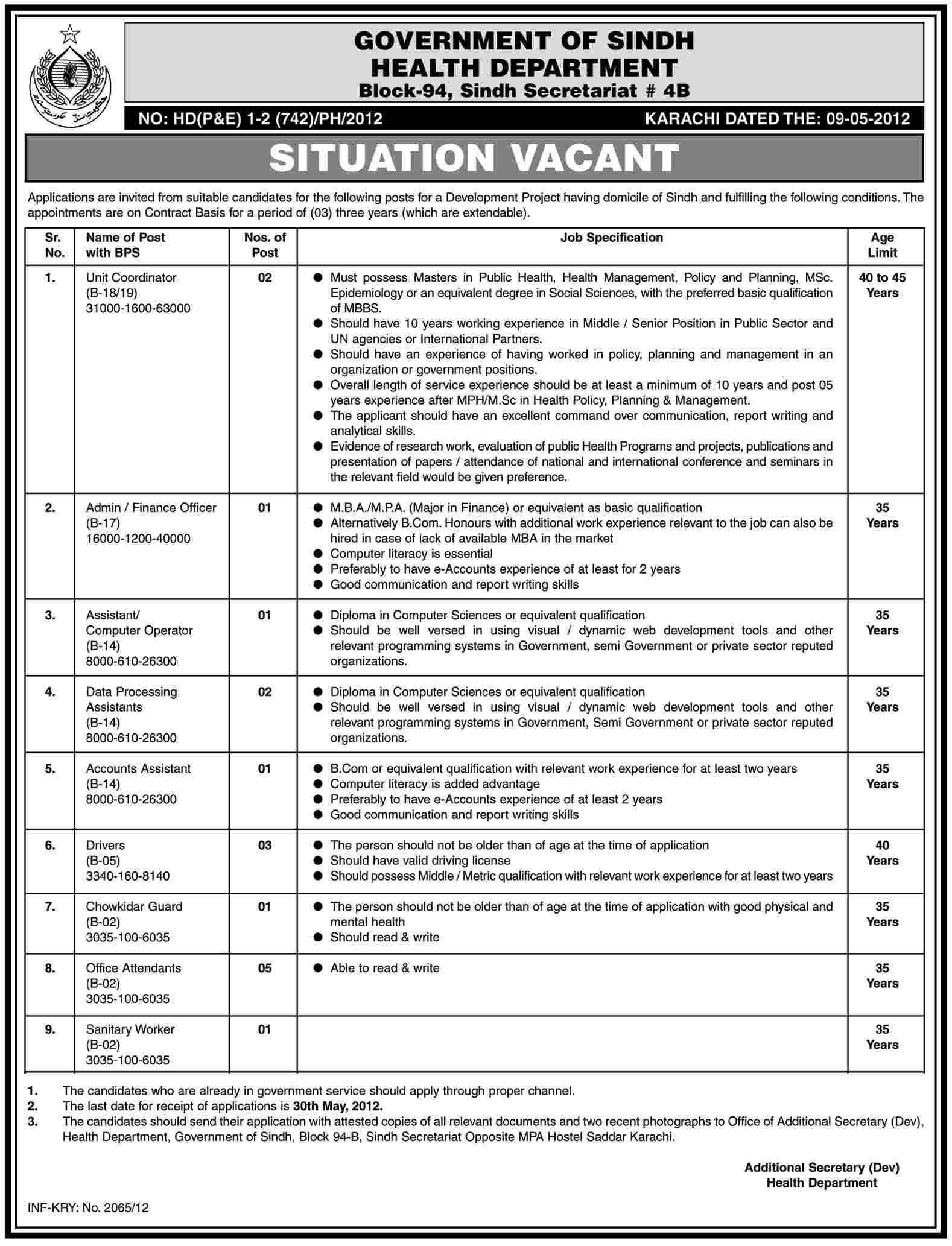 Accounts and Management jobs at Health Department