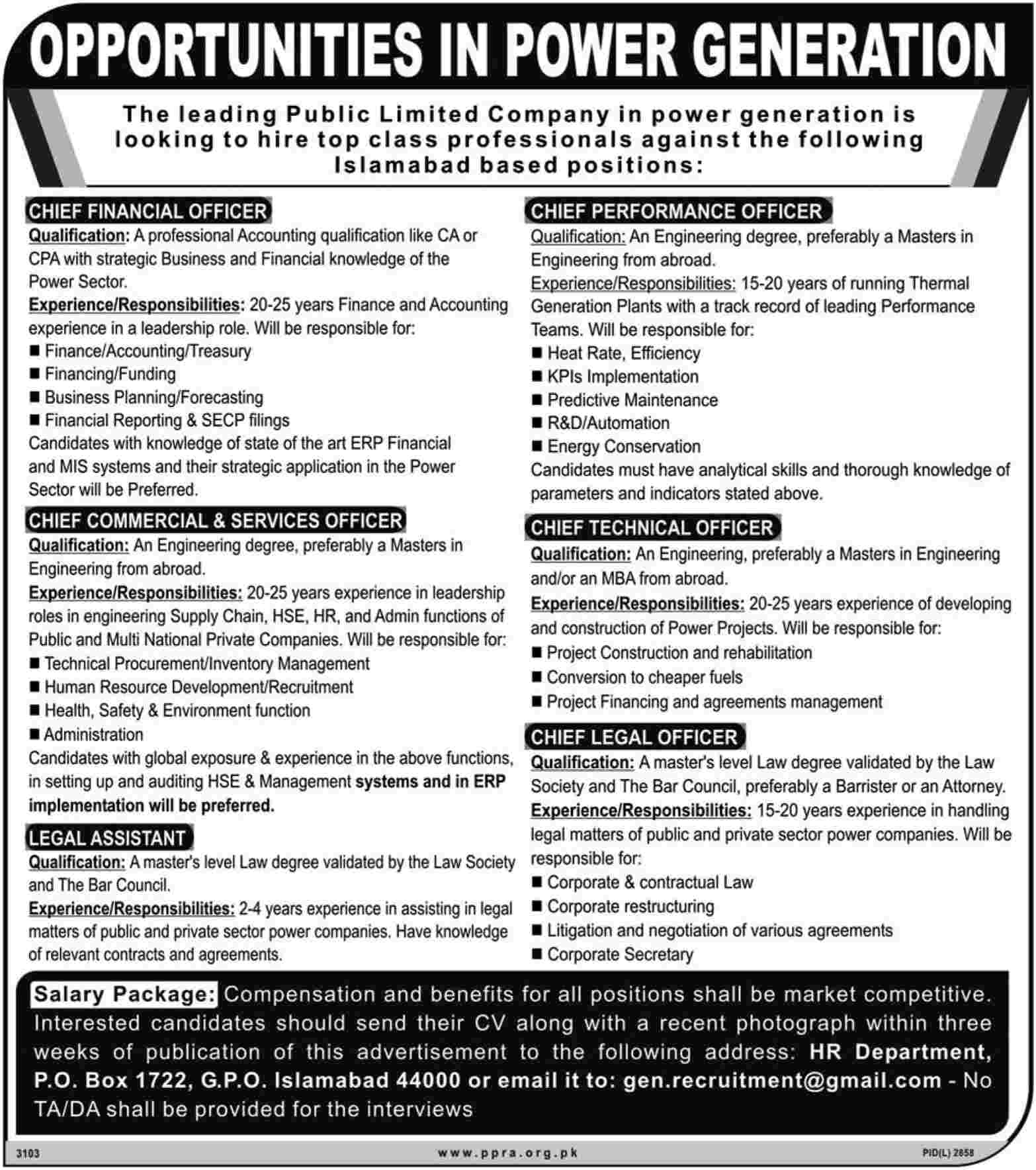 Management jobs in a Public Sector Organization