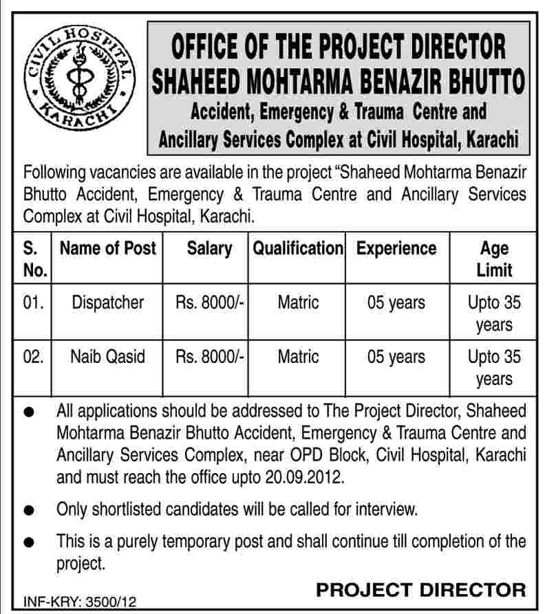 Civil Hospital Karachi Jobs (Government Job)