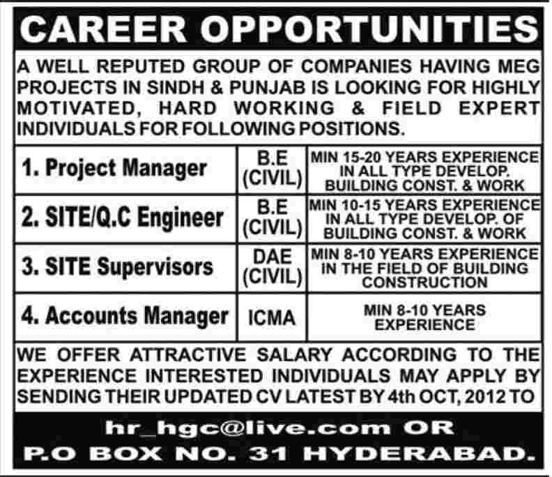 Construction Management Staff Required