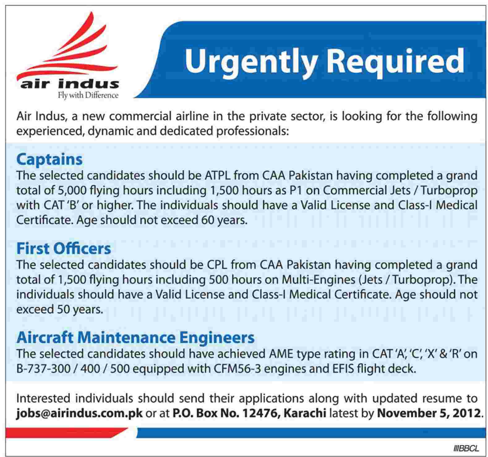 Air Indus Jobs