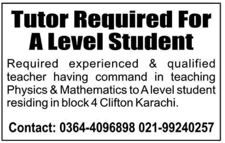 Physics & Mathematics Tutor Required for A-Level Student