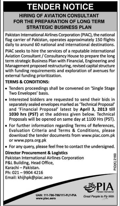 PIA Jobs for Aviation Consultant