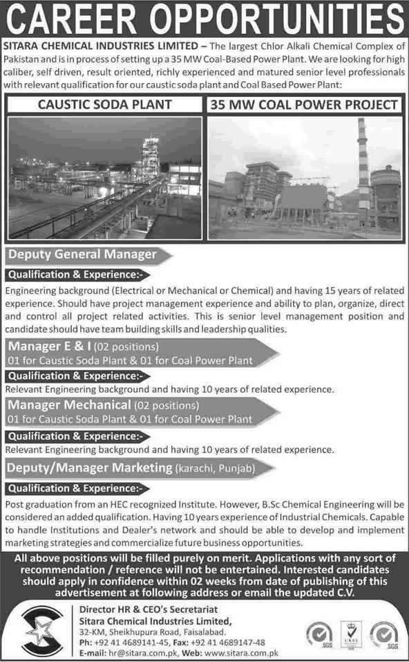 Sitara Chemicals Jobs 2014 March for Caustic Soda Plant & Coal Power Project