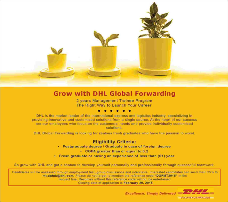 DHL Management Trainee Program Pakistan 2015 MTO Jobs