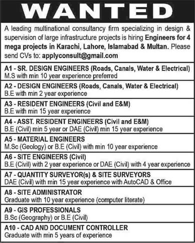 Civil Engineers, Site Administrator & AutoCAD Operator Jobs in Pakistan 2015 February Latest