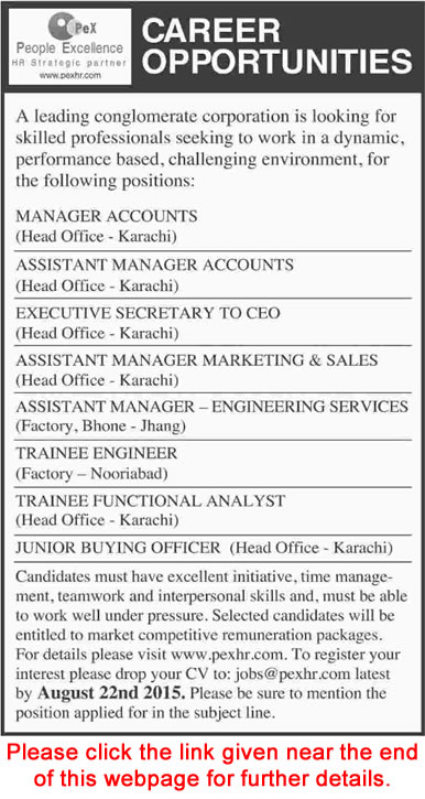 People Excellence Jobs 2015 August for Accounts / Marketing Managers, Trainee Engineers & Others