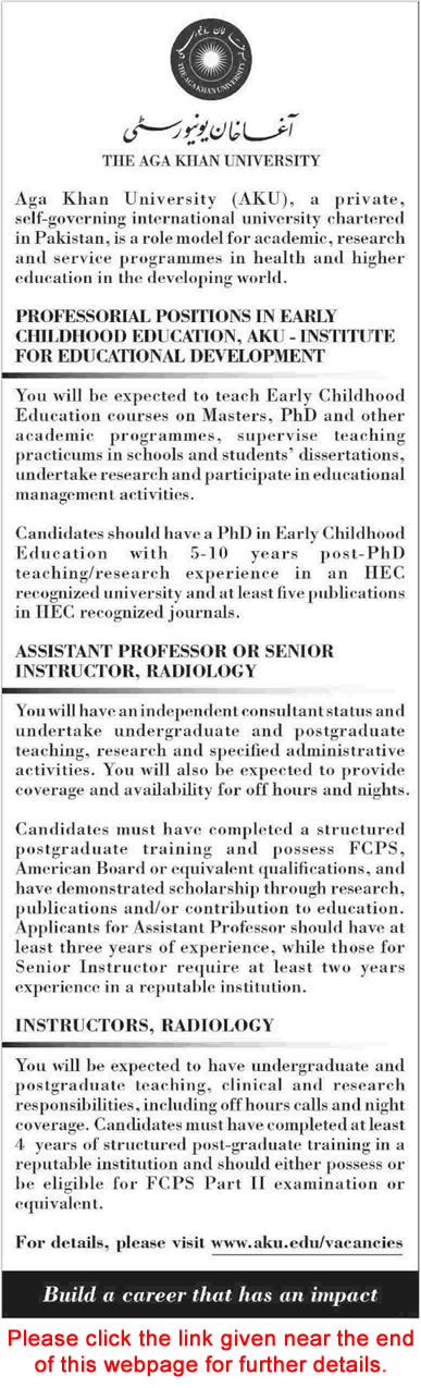 Aga Khan University Karachi Jobs 2015 August Teaching Faculty Latest