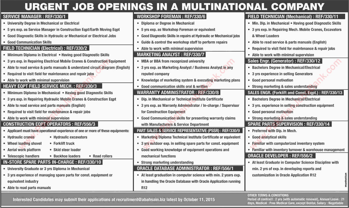 Saleh & Abdulaziz Abahsain Co Ltd Saudi Arabia Jobs 2015 October for Pakistanis Latest