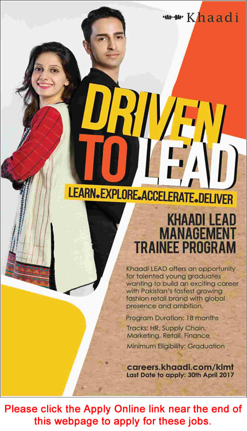 Khaadi Jobs 2017 April Apply Online Management Trainee Program Latest Advertisement
