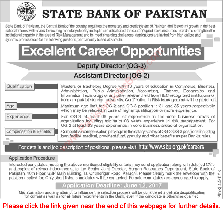State Bank of Pakistan Jobs May 2017 June SBP Deputy & Assistant Directors Latest