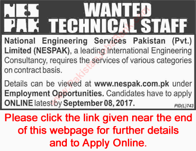 NESPAK Jobs August 2017 September Apply Online Civil Engineers, Geologists & Others Latest