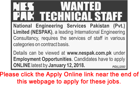 NESPAK Jobs 2018 Apply Online Resident Engineers, Web / Android Developers & Others Latest