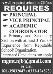 Principals & Coordinator Jobs in Karachi April 2018 Clifton Latest