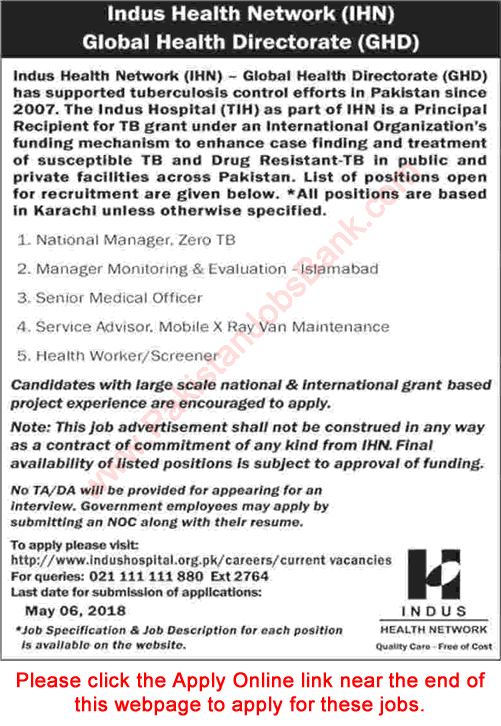 Indus Hospital Karachi Jobs April 2018 May Apply Online Medical Officers & Others Latest