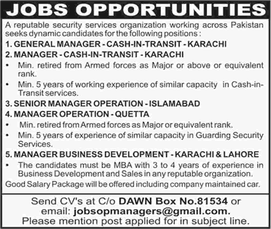 Business Development Manager & Other Jobs in Pakistan May 2018 Latest