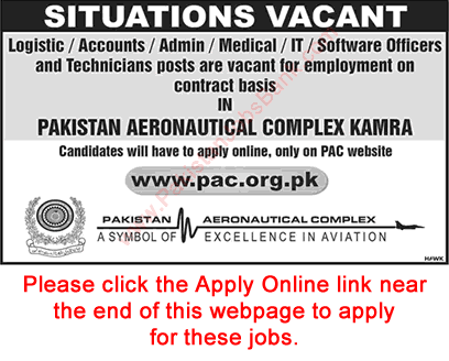 Pakistan Aeronautical Complex Kamra Jobs March 2019 April Apply Online PAC Latest