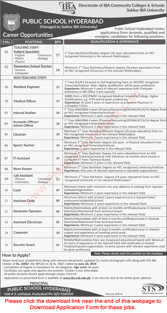 Public School Hyderabad Jobs June 2019 Application Form Teachers & Others Latest