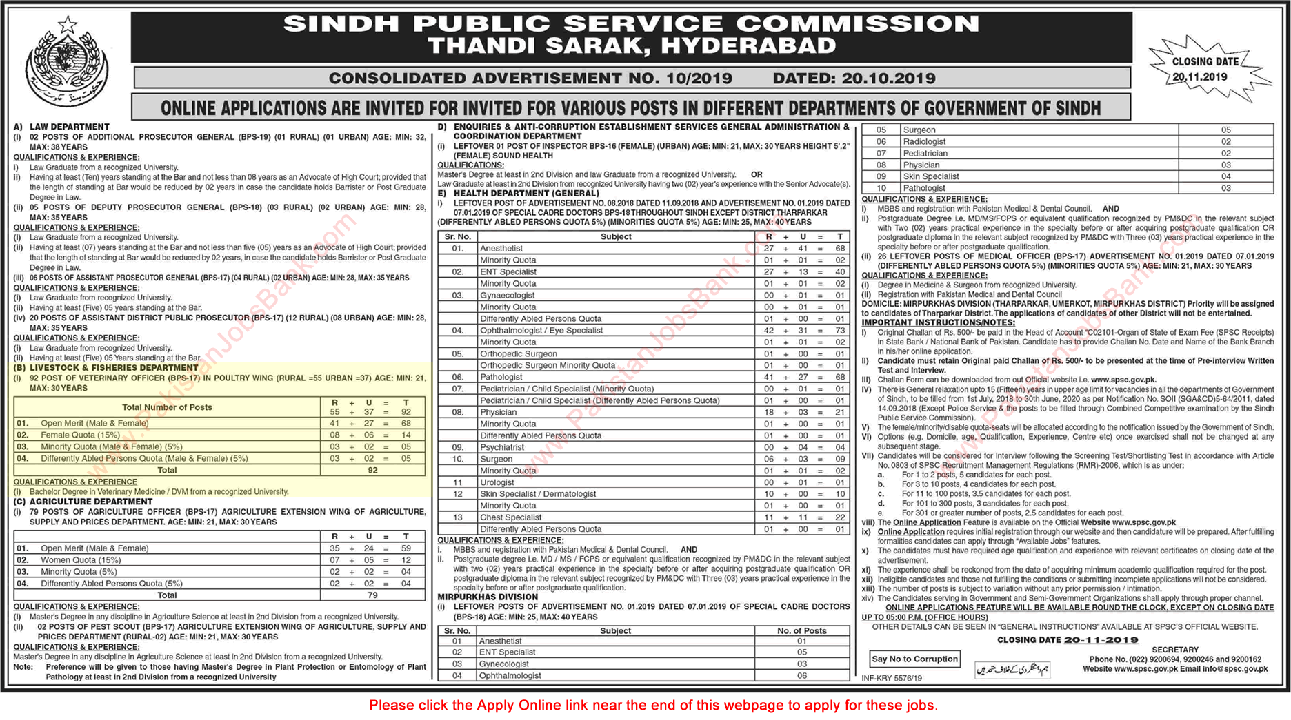 Veterinary / Research Officer Jobs in Livestock and Fisheries Department Sindh 2019 May SPSC Online Apply Latest