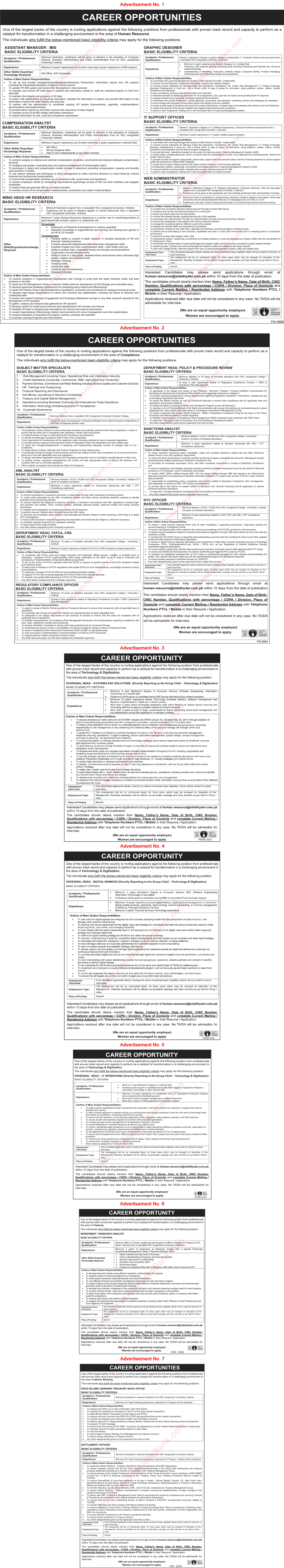 Banking Jobs in Pakistan April 2020 Karachi Software Engineers, Graphic Designers & Others Latest