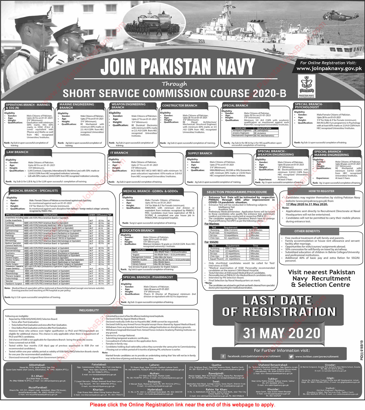 Join Pakistan Navy through Short Service Commission Course 2020-B Online Registration Latest