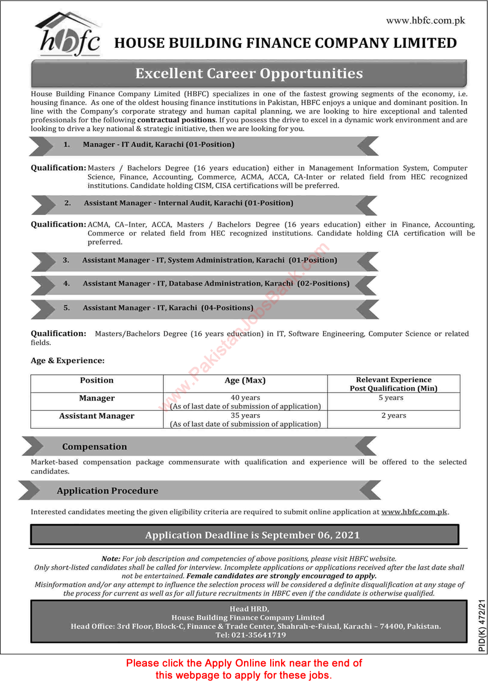 House Building Finance Company Jobs August 2021 Apply Online Assistant / Managers HBFC Latest