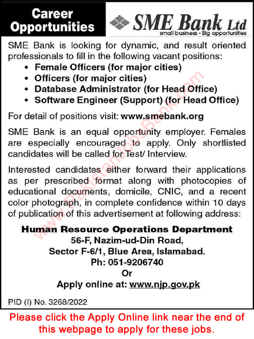 SME Bank Limited Jobs November 2022 December Apply Online Officers & Others Latest