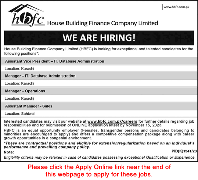 House Building Finance Company Jobs November 2023 Apply Online Managers & Others HBFC Latest