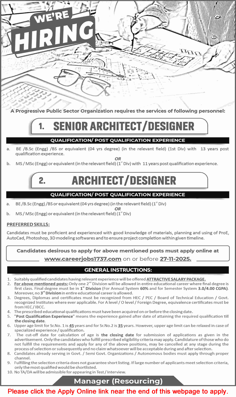 Architect / Designer Jobs in NDC / NESCOM November 2025 careerjobs1737 com Apply Online Public Sector Organization Latest