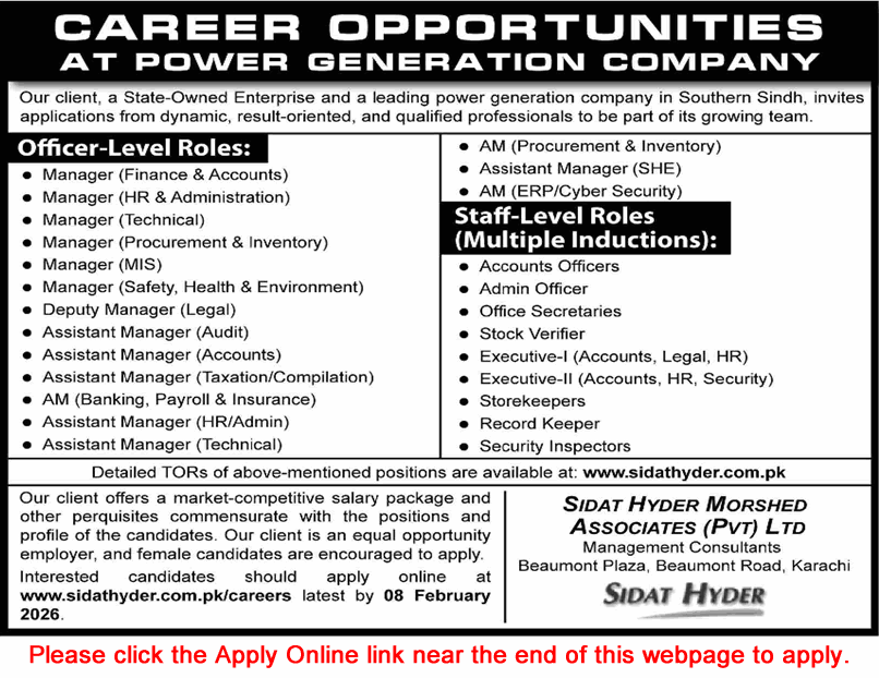 Sidat Hyder Morshid Associates Pvt Ltd Pakistan Jobs 2026 Apply Online Assistant Managers & Others Latest
