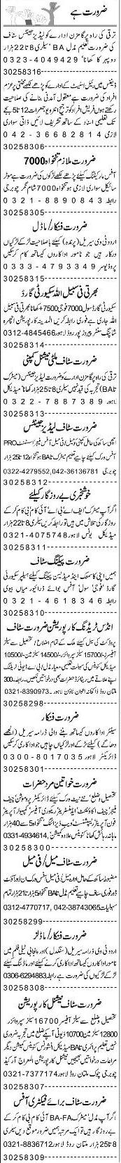 Misc. Jobs in Lahore Express Classified 1