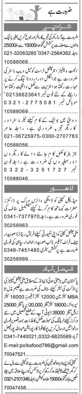 Misc. Jobs in Karachi Express Classified