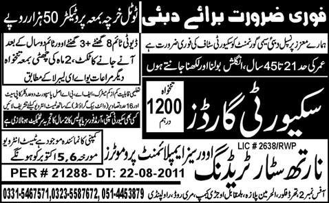 Urgently Required for Dubai