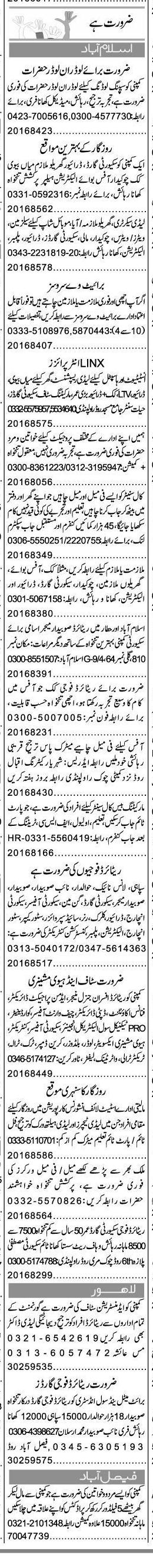 Misc. Jobs in Islamabad Express Classified