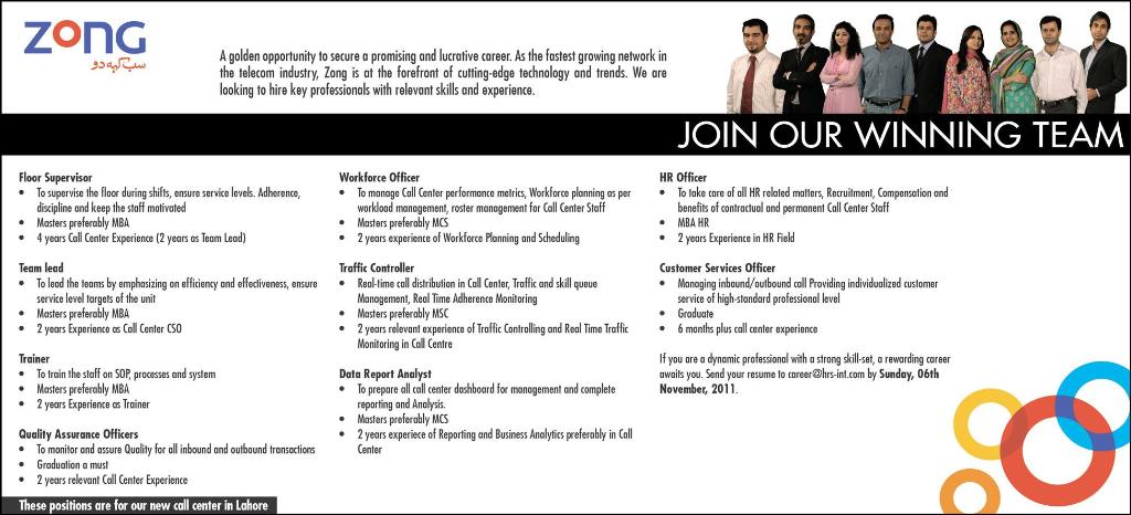 ZONG Career Opportunities