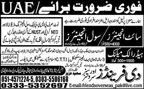 Engineers Required for UAE