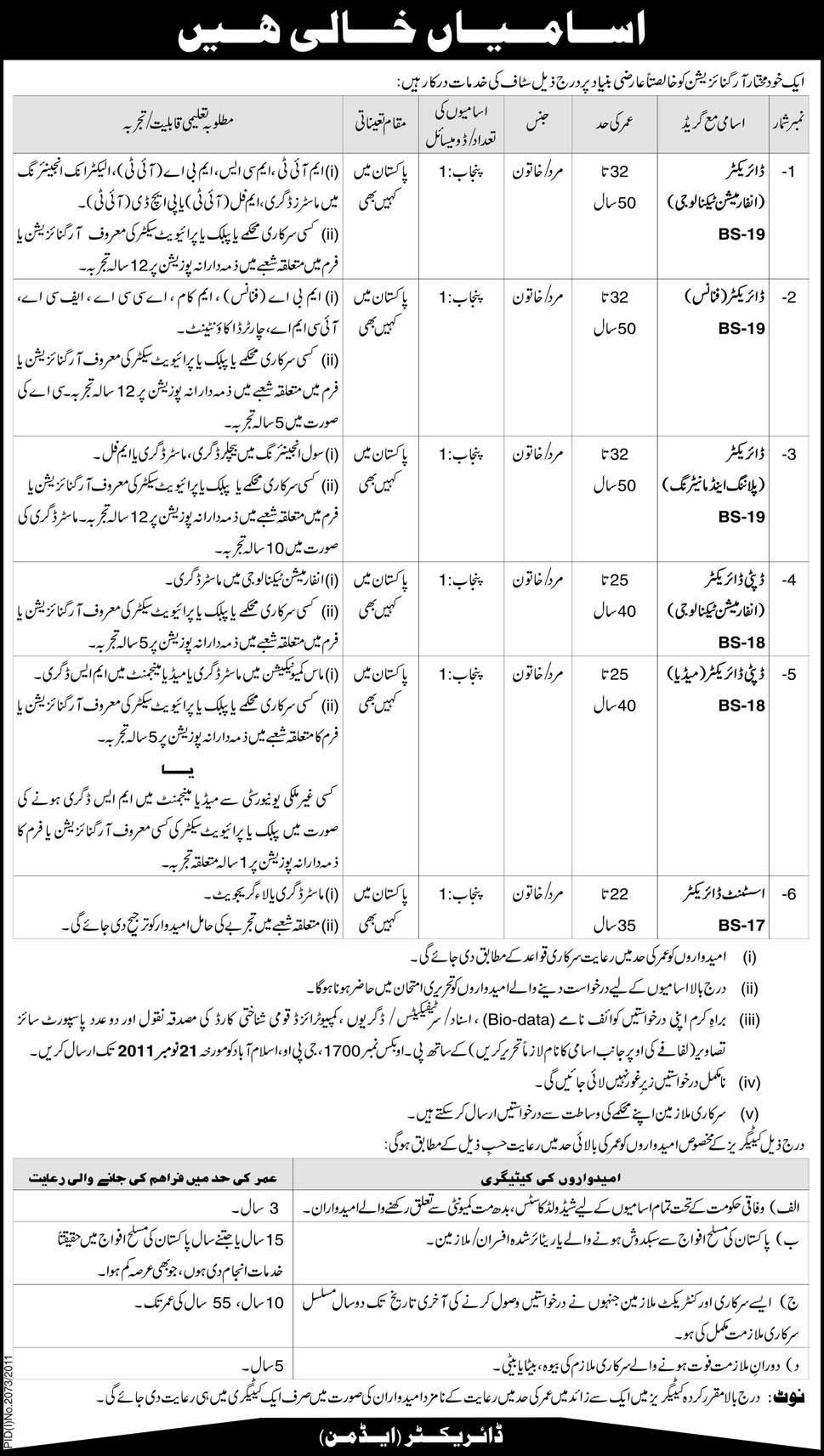 Public Sector Organization Position Vacant