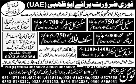 Jobs in Abu Dhabi UAE