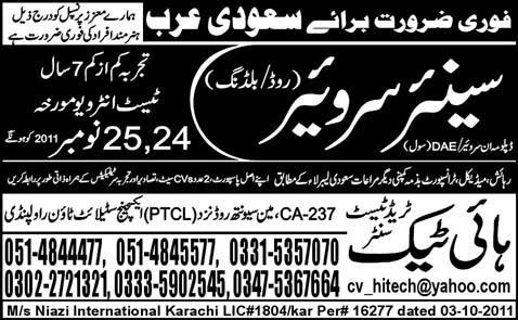 Senior Surveyor Required for Saudi Arabia