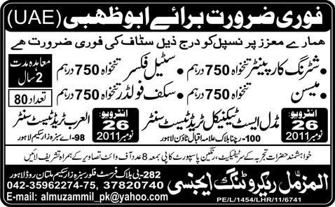 Jobs in Abu Dhabi UAE