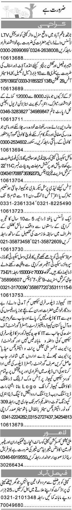 Misc. Jobs in Karachi Express Classified 2