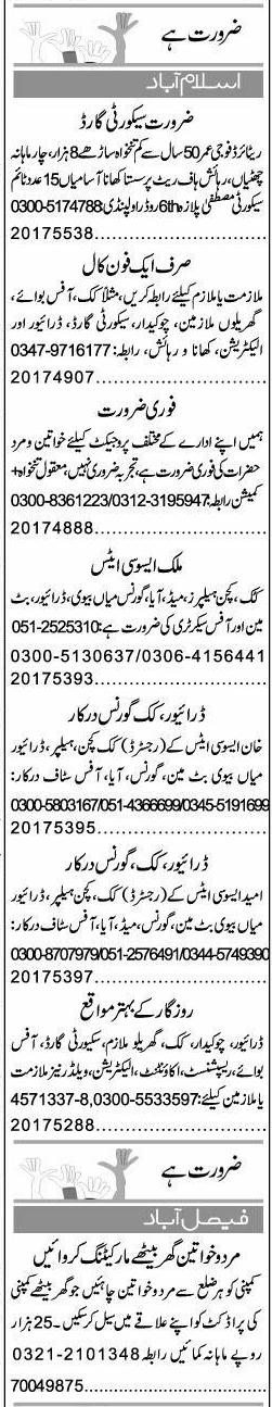 Misc. Jobs in Islamabad Express Classified