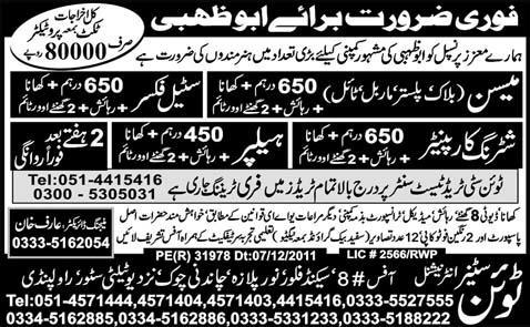 Jobs in Abu Dhabi UAE