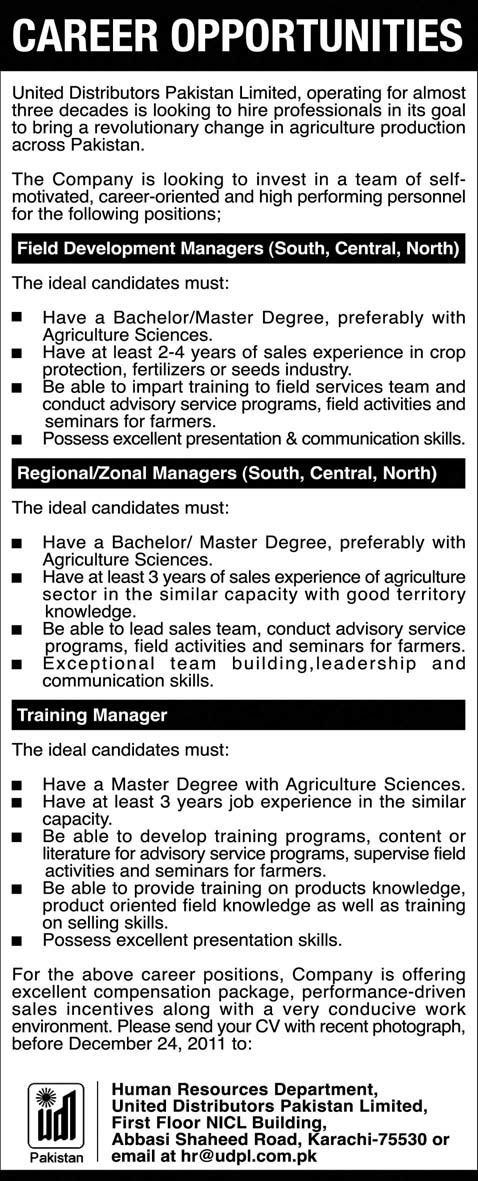 United Distributors Pakistan Limited Jobs Opportunities