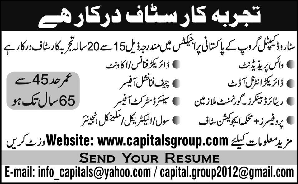 Capital Group, Islamabad Required Staff